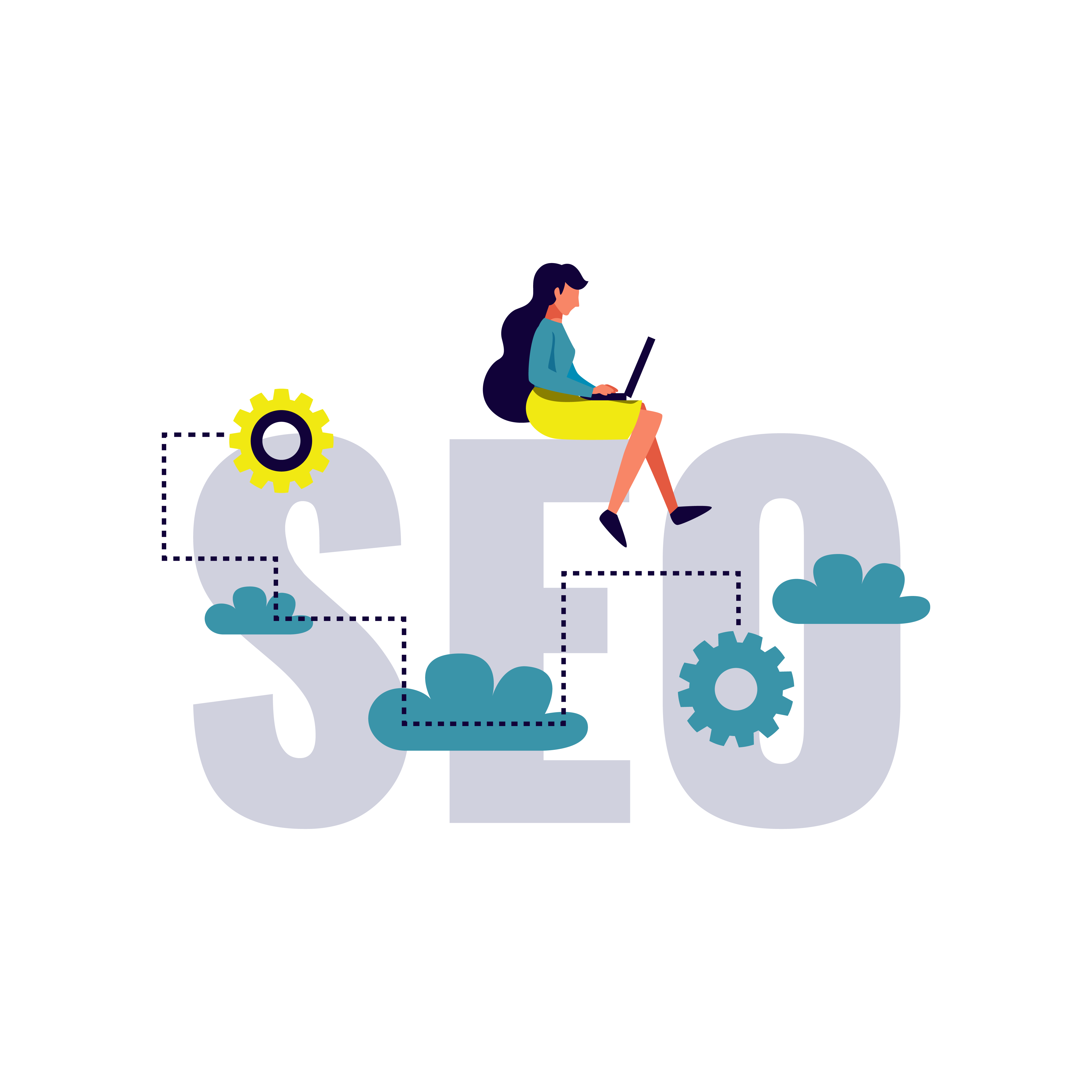 SEO concept with female digital marketer working on laptop — services by the best digital marketing company in Kochi