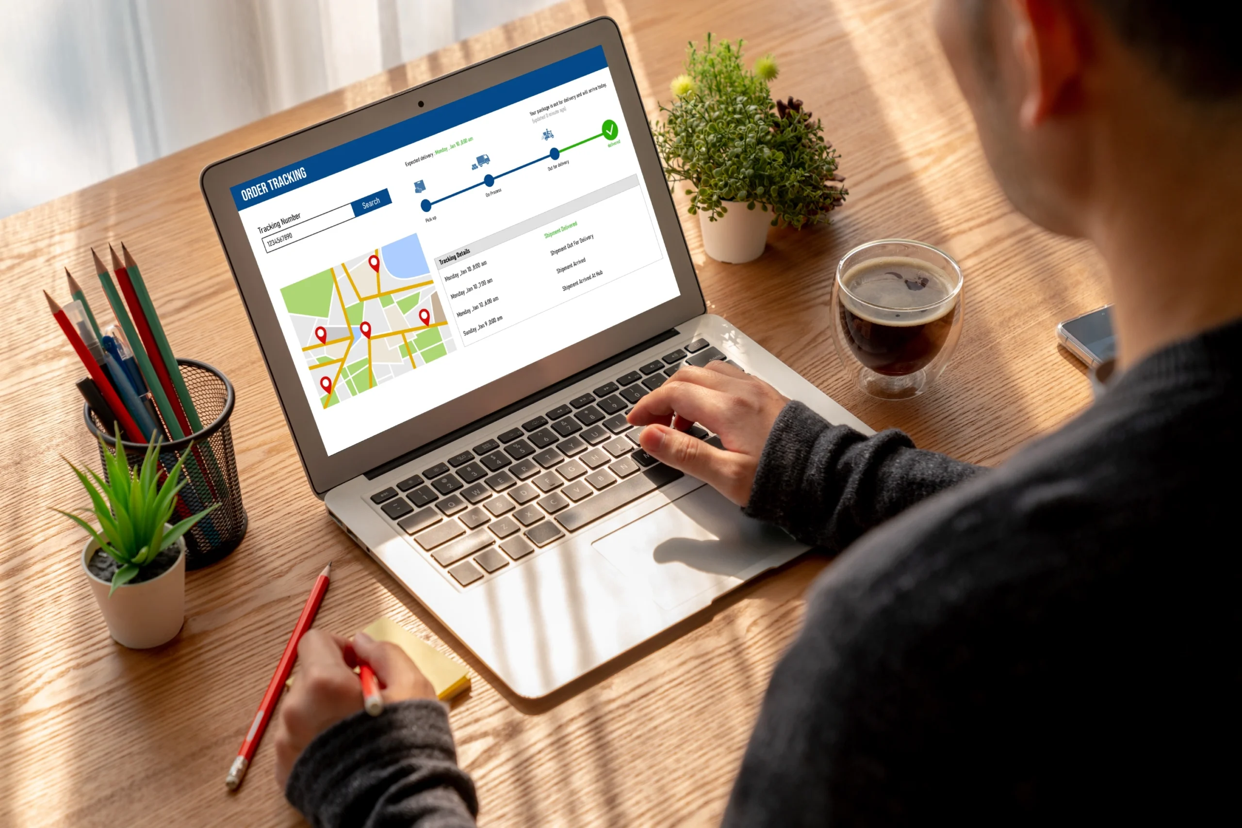User tracking location-based service data on a laptop, symbolizing local SEO strategies provided by MaSs – a Top SEO firm.