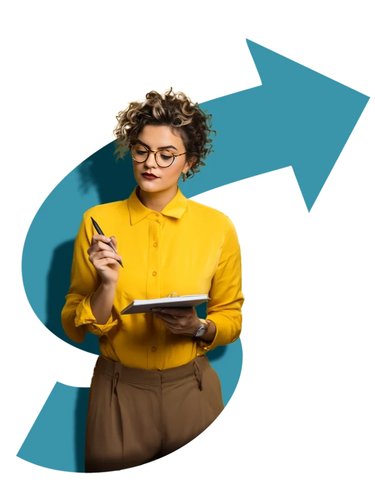 Creative professional planning strategy with a notepad, representing expert content writing services by MaSs
