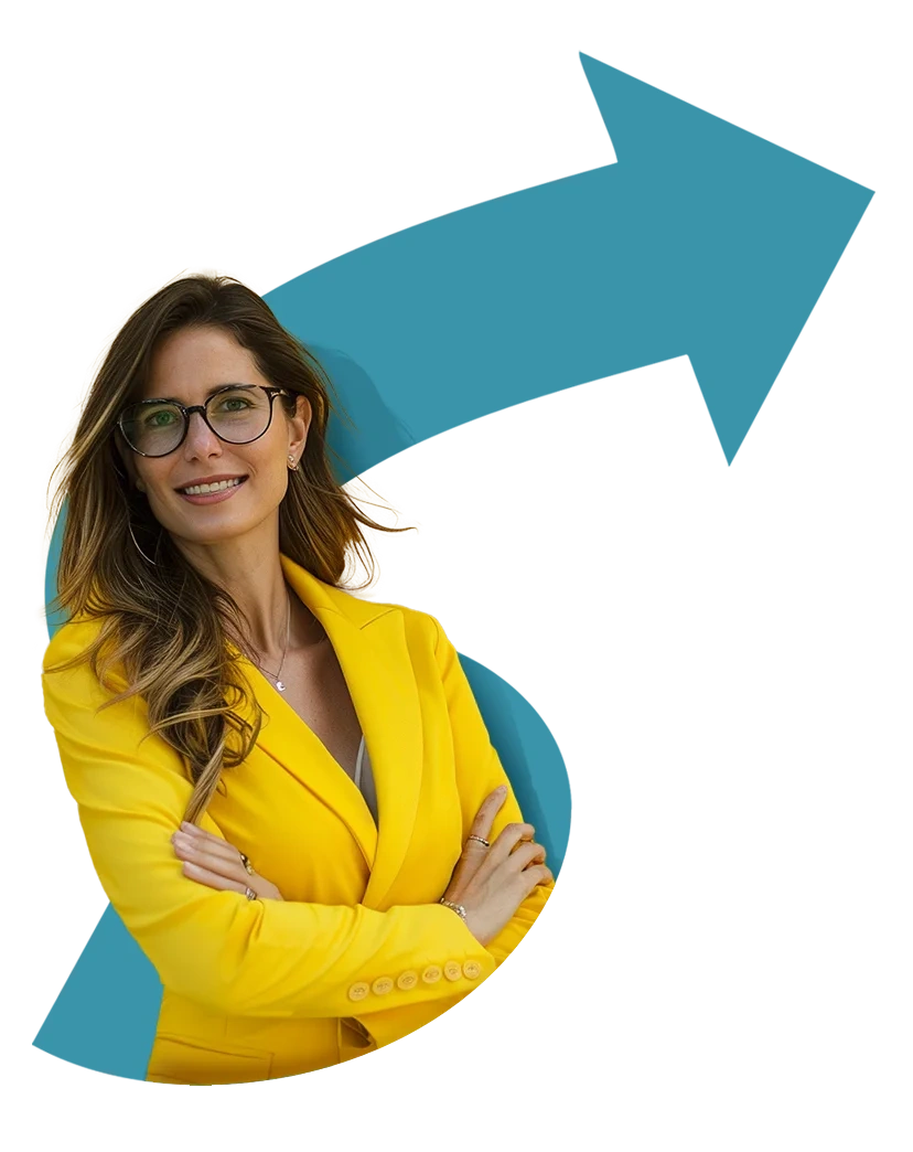 Professional woman in a yellow blazer representing MaSs, a top digital marketing company focused on innovative online solutions.